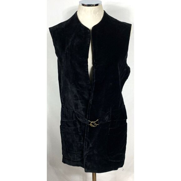 Fox Clothes of London Suit Sz M Black Velvet Vest Pants Lined 2 pc Mike Myers - Picture 2 of 14